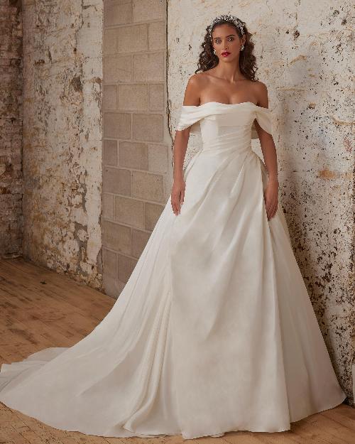 123238 off the shoulder ball gown wedding dress 1